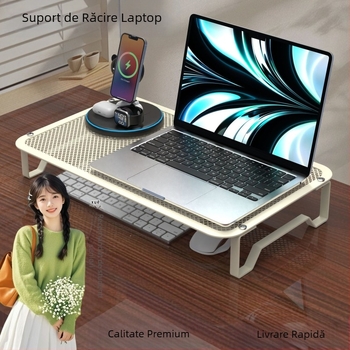 Suport pentru laptop din plastic, cu design rotativ — organizator de depozitare pentru laptopuri de gaming