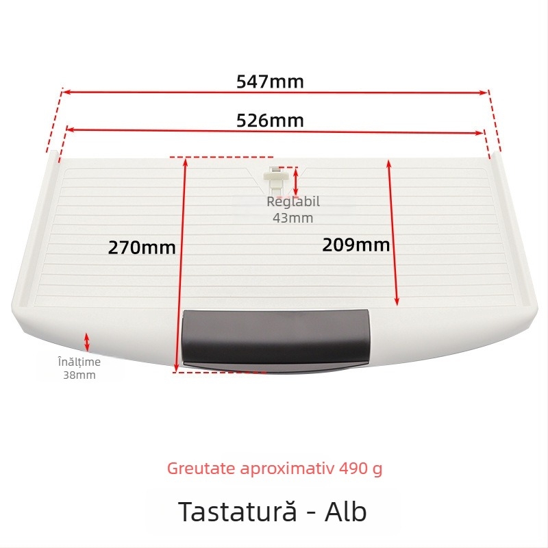 Tavă pentru tastatură pentru birou | din PVC | reglabilă | stil modern minimalist