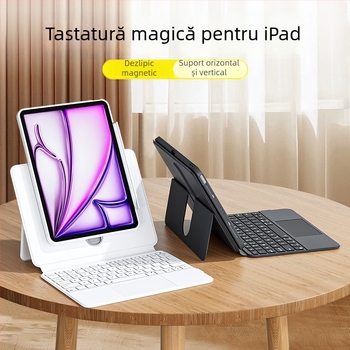 Tastatură Bluetooth fără fir pentru iPad Pro 11 inch și 13 inch, cu husă magnetică și suport ergonomic