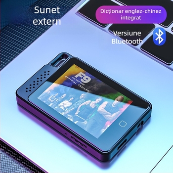 Player MP3 cu Bluetooth și înregistrare vocală, suport card TF, ecran TFT de 2,4 inch, interfață USB-C