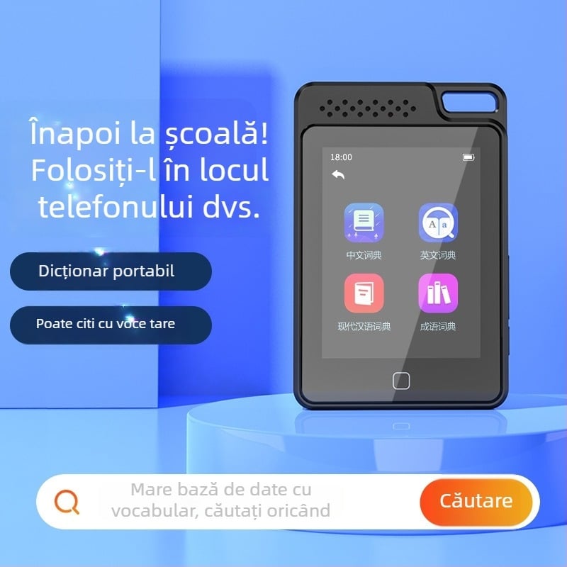 Player MP3 cu Bluetooth și înregistrare vocală, suport card TF, ecran TFT de 2,4 inch, interfață USB-C