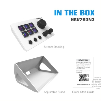 Mirabox tastatură vizuală cu 6 taste, conectată prin USB, cu buton rotativ, personalizabilă