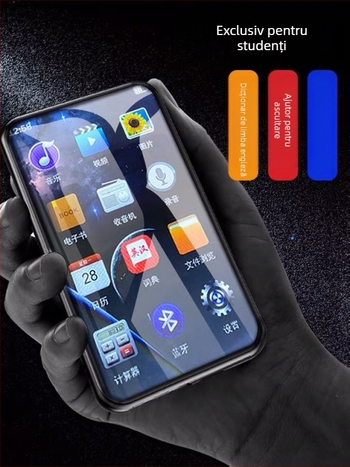 Player MP3 Bluetooth cu ecran tactil, suport card TF, USB 2.0, radio FM și înregistrare