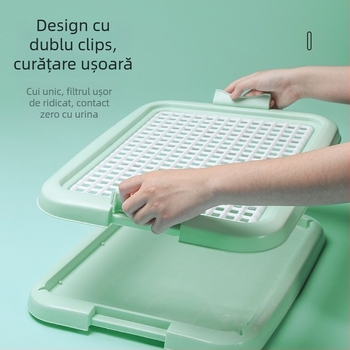 Toaletă pentru câini din plastic, bazin plat, menține labele uscate, previne călcarea pe fecale, tavă de toaletă