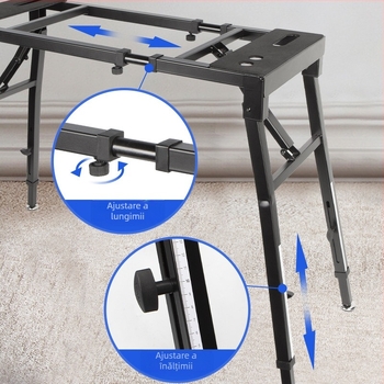 Suport pentru pian electric, universal, model KS265, din țeavă de oțel, marcă Silver Fish, compatibil cu o tastatură electronică.