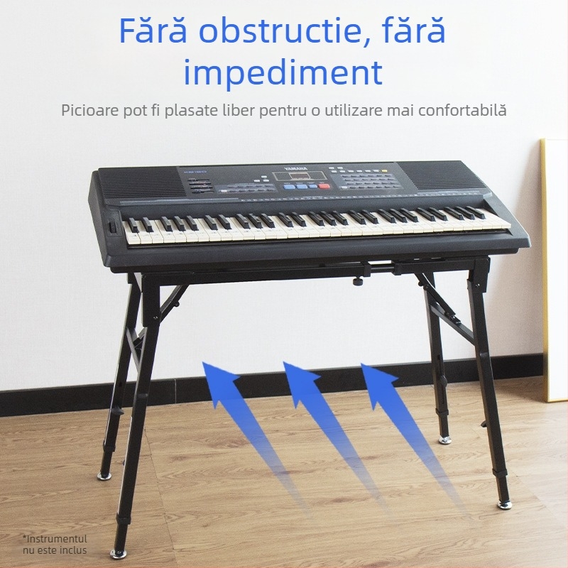 Suport pentru pian electric, universal, model KS265, din țeavă de oțel, marcă Silver Fish, compatibil cu o tastatură electronică.