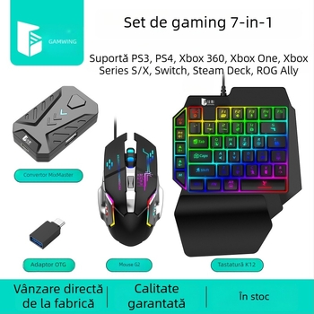 Convertor Tastatură și Mouse pentru Console de Jocuri - Interfață USB pentru tastatură, Interfață USB pentru mouse, funcționare fotoelectrică, 3200dpi, personalizare disponibilă