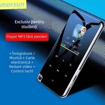 Player MP3 Bluetooth cu card TF, suport MP4, ecran TFT 320x240, formate MP3/WMA/WAV/PCM/AAC, radio FM și înregistrare