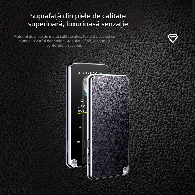 Player MP3 Bluetooth cu card TF, suport MP4, ecran TFT 320x240, formate MP3/WMA/WAV/PCM/AAC, radio FM și înregistrare