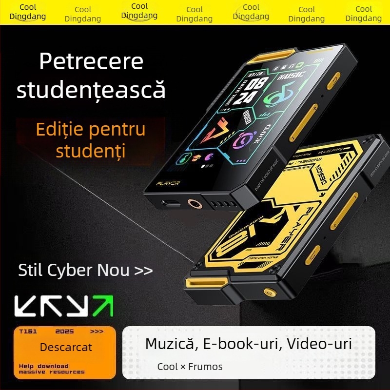 Player muzical portabil MP4/MP3, sunet fără comprimare, ecran tactil, stil Walkman