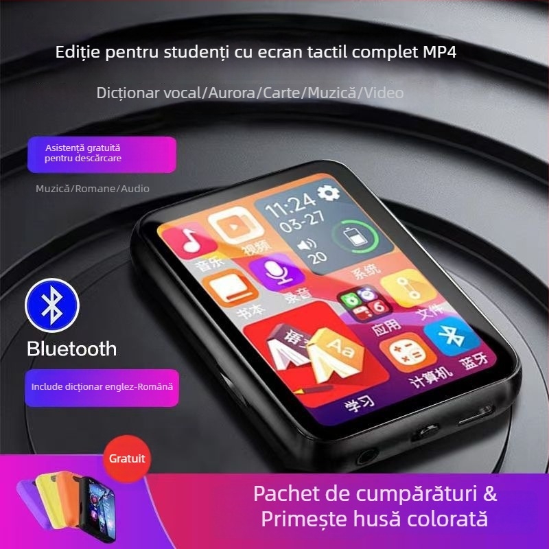 Versiune pentru elevi MP4/MP5 cu touchscreen, player multimedia portabil cu Bluetooth pentru citirea romanelor și ascultarea muzicii