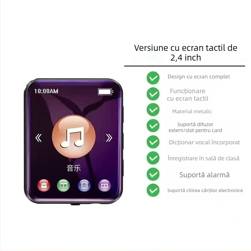 Versiune pentru elevi MP4/MP5 cu touchscreen, player multimedia portabil cu Bluetooth pentru citirea romanelor și ascultarea muzicii