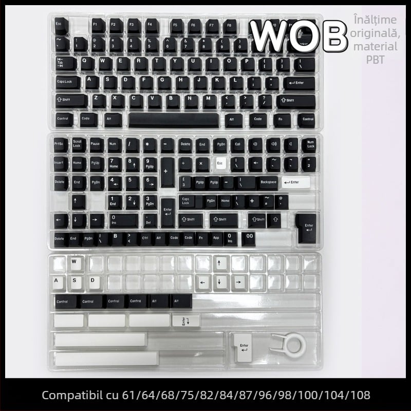 Set de taste PBT pentru tastatură mecanică – personalizat, set complet, compatibil universal