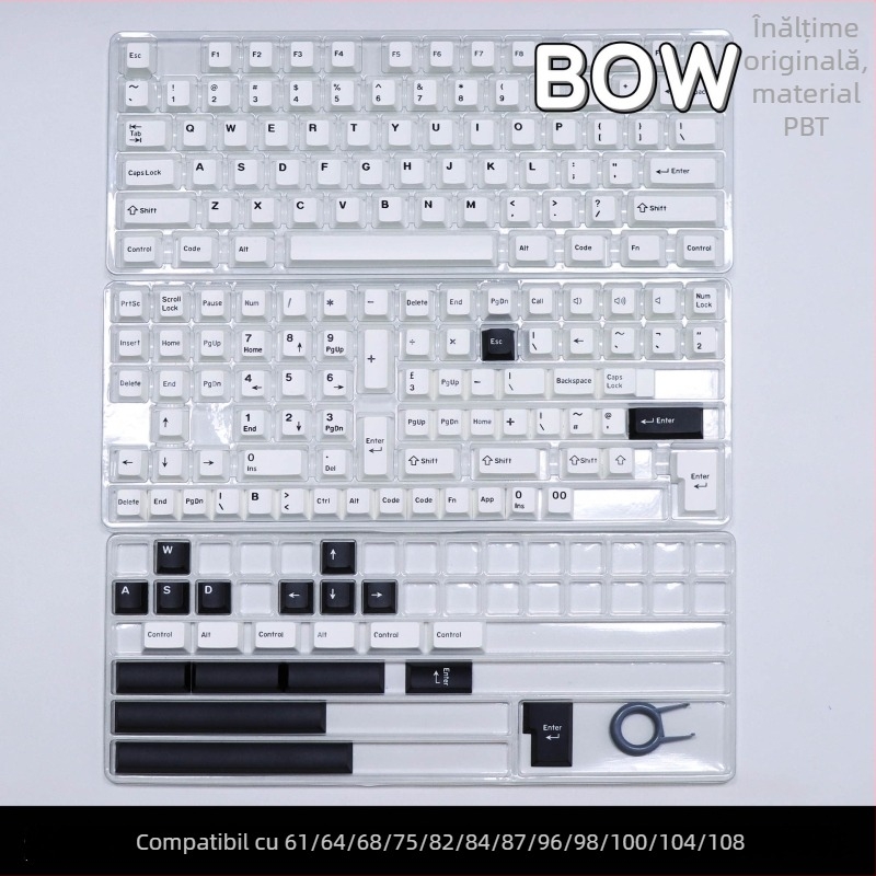 Set de taste PBT pentru tastatură mecanică – personalizat, set complet, compatibil universal