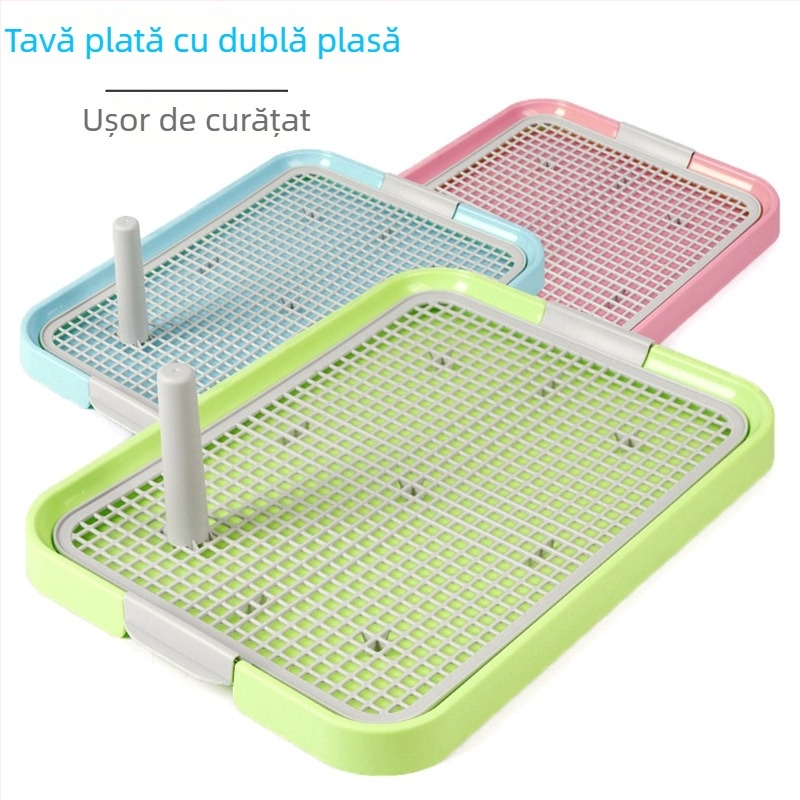 Toaletă pentru câini cu plasă antiaderare și suport, din ABS, ușor de curățat