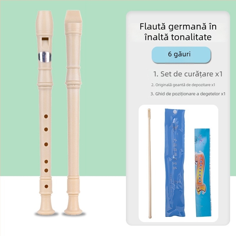 Swan recorder, instrument de început pentru copii, cu 6 găuri, stil german, practică în clasă
