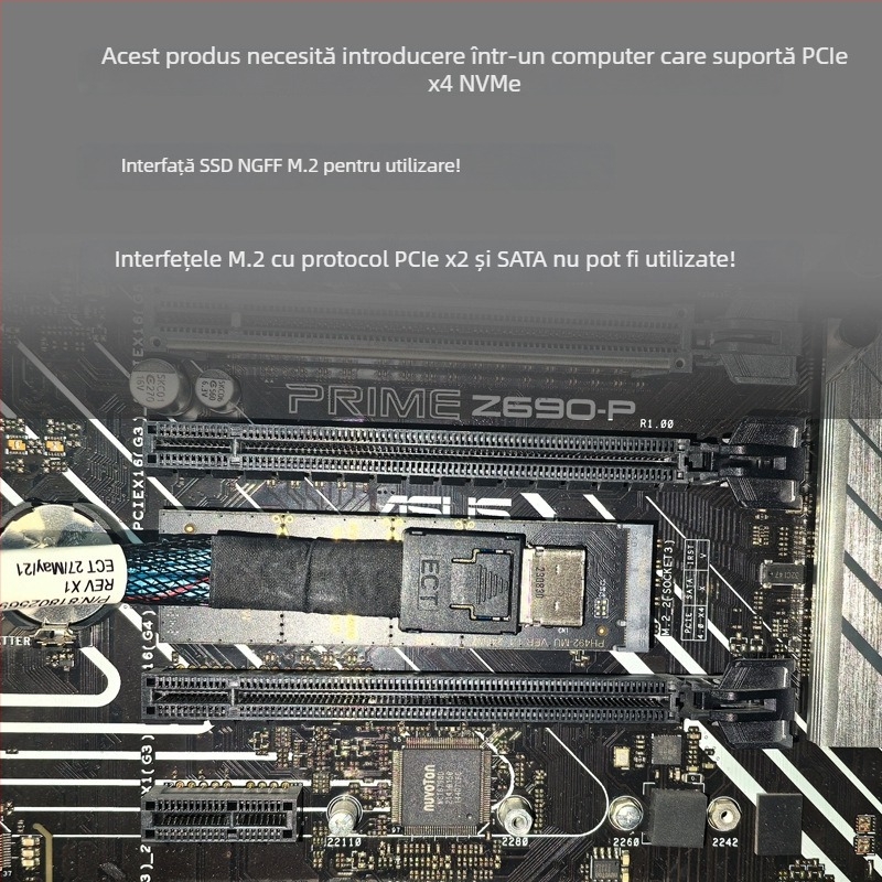 Carte adaptor Oculink pentru M.2 NGFF M-key NVMe PCIe (SFF-8611/8612), PH492-MU/PH492-MD