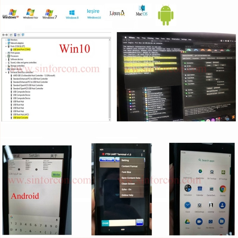 Adaptor FTDI USB către RS232 - placă convertor, interfață USB-serială, cip FTDI, viteză 115200, model SN-200123