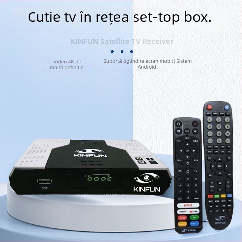 Kinfun TV Box cu Android, procesor RK3528, 2 GB RAM, 16/32/64 GB stocare, ieșire HDMI