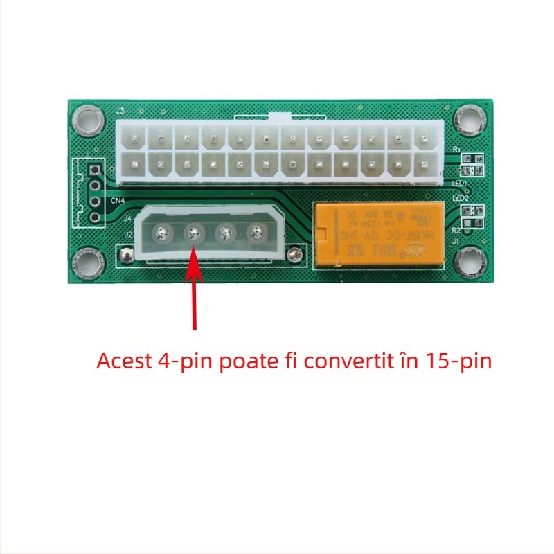 EZ Zeus EZ0304 Carte adaptor pentru alimentare duală, 24 pini, pornire sincronă pentru Add2Psu, 4-Pin