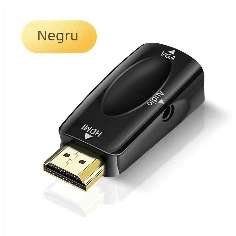 Convertor HDMI masculin către VGA femelă, adaptor pentru monitor/proiector/TV cu audio