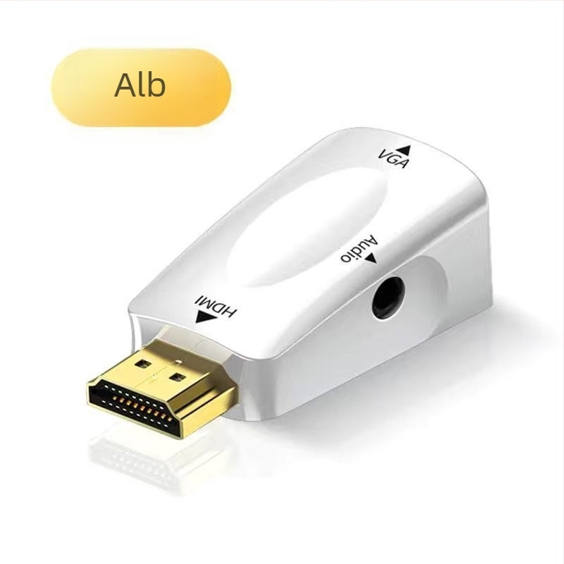Convertor HDMI masculin către VGA femelă, adaptor pentru monitor/proiector/TV cu audio