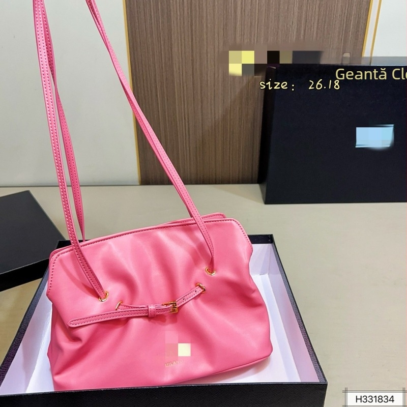 Geantă Tote din piele naturală, stil urban simplu, toamnă 2025, formă orizontală pătrată, închidere magnetică