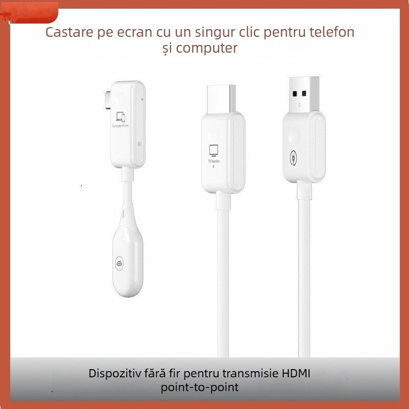 CS7 Extender HDMI Wireless pentru mirroring de ecran – 1080p, interfață HDMI, 128MB RAM, Plug-and-Play