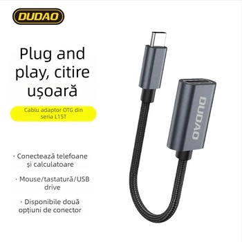 Adaptor OTG Type-C către USB, USB-A femelă, model L15T, Unique, pentru dispozitive Huawei