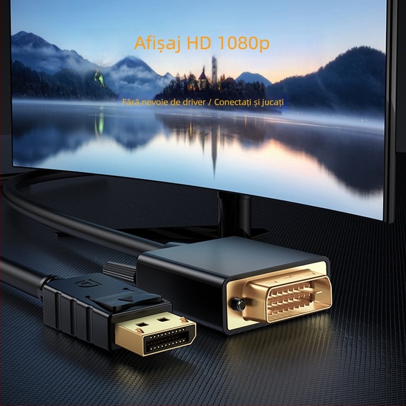 Cablu adaptor DP la DVI/VGA, interfață DP, 1080P