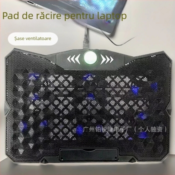 Bază de răcire pentru notebook, 6 ventilatoare, linie de 54 mm, construcție din plastic, pentru laptopuri/ ultrabookuri