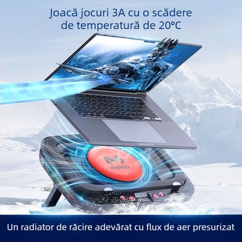Bază de răcire pentru notebook, model FL08, răcire cu aer, din plastic, pentru notebookuri, cu 1 ventilator