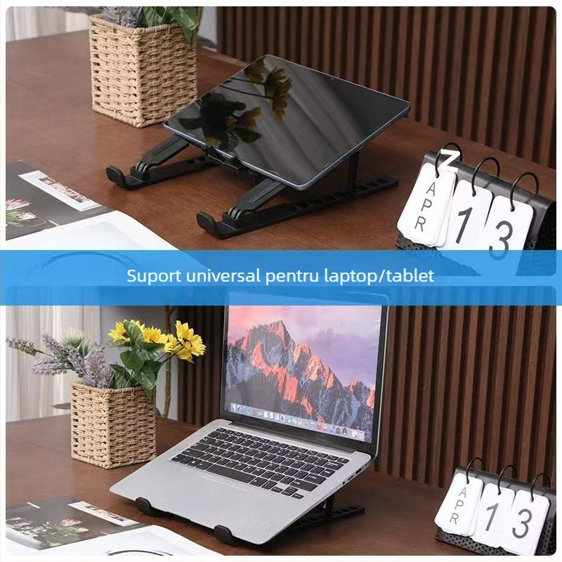 Suport de răcire pentru laptop, silențios, cu înălțime reglabilă, bază retractabilă și ventilator încorporat