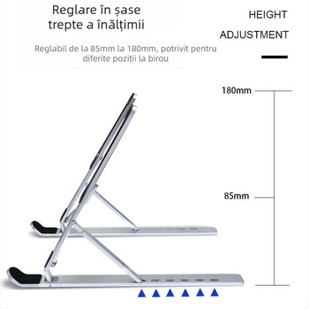 Suport răcire laptop XY-08 | Aliaj de aluminiu, suport triunghiular stabil anti-alunecare, 0,23 kg