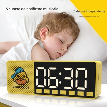 Ceas de alarmă cu radio Internet, slot pentru card, dual alarm (difuzor Bluetooth, sunet HD)