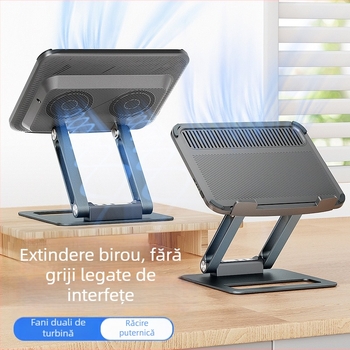 Radiator pentru notebook din aluminiu, răcire cu aer, două ventilatoare, 1,3 kg, compatibil cu Playbook
