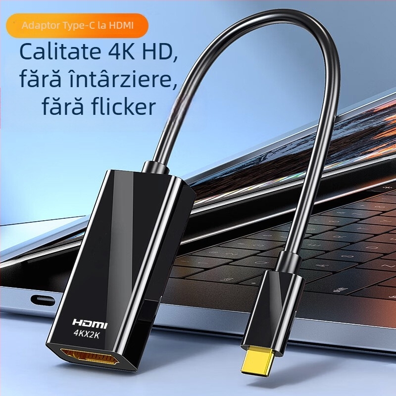 Cablu Type-C la HDMI 4K, 0,2 m, nucleu din cupru, cip de înaltă calitate, 5 Gbps