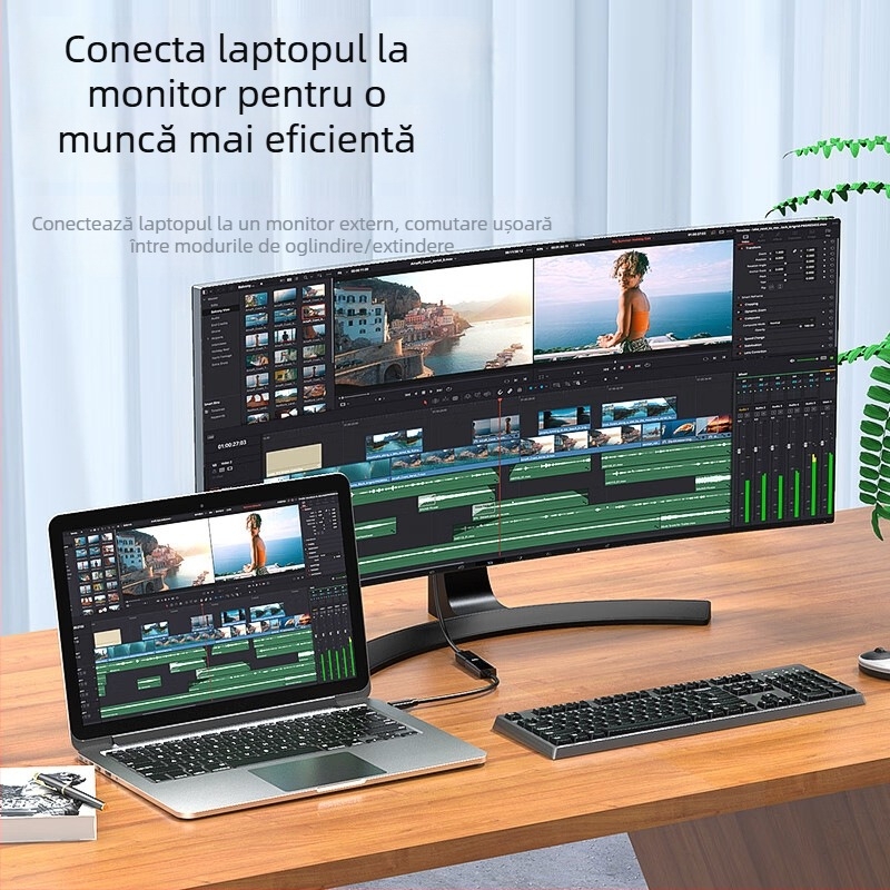 Cablu Type-C la HDMI 4K, 0,2 m, nucleu din cupru, cip de înaltă calitate, 5 Gbps