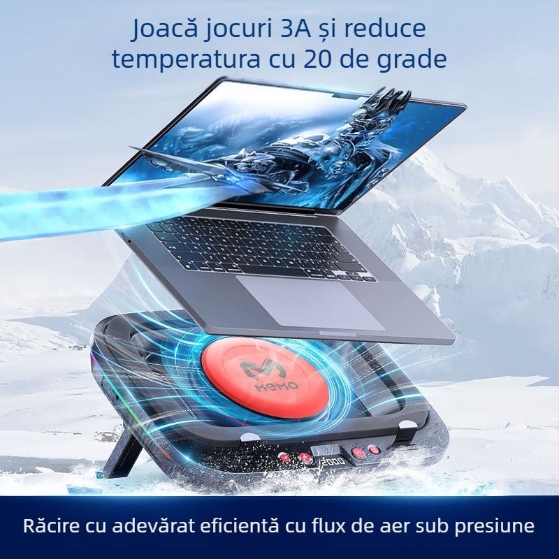 Radiator pentru notebook FL08 - răcire aer, 1 ventilator, cablu 1 m, ABS