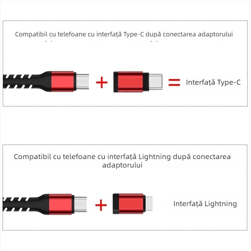 Adaptor mobil Type-C HDMI trei-in-unu pentru mirroring-ul ecranului, splitter 1:3, interfață HDMI, 1080p, cip importat