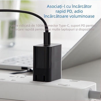 YXL PD100W Cablu Patch către adaptor DC pentru laptop, 1.8 m, miez din cupru acoperit cu aluminiu, interfață: altă, putere: 100W/65W