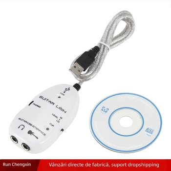 Cablu USB pentru chitară, cablu patch, USB 2.0, 2 m, cap unic, compatibil OEM