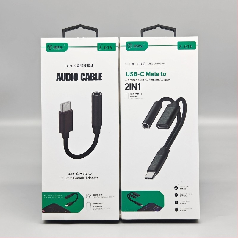 Adaptor pentru căști Apple 15, Huawei P70 și Xiaomi TC către 3,5 mm — cablu convertor pentru încărcare live și jocuri (Model z015 z016; Tip: patch cord; Interfață: Altă; Cip: Ediție Digitală; Lansare: 2024)