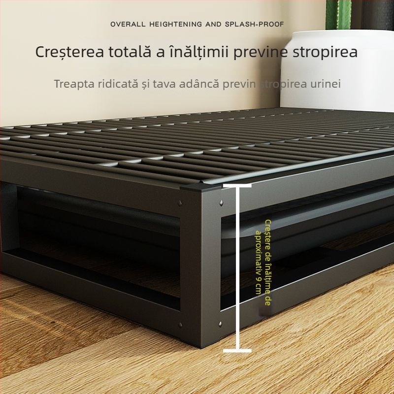 Toaleta pentru câini – Extra Large, tip sertar, din oțel inoxidabil, pentru câini de talie medie și mare