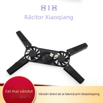 Bază de răcire pentru notebook cu ventilatoare duale, design pliabil, material ABC, compatibil cu notebookuri, ultrabookuri și Playbook