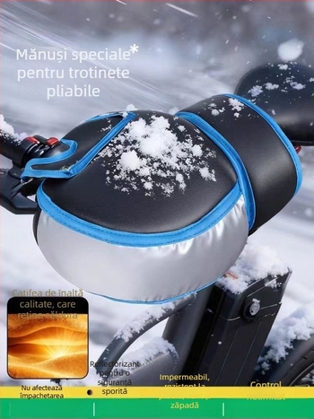 Mănuși de iarnă pentru conducere, din piele, groase, manșetă scurtă, pentru ciclism și curse