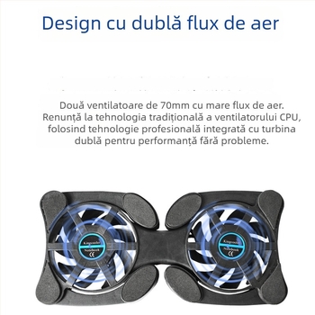Radiator pentru notebook cu ventilatoare duale, răcire prin aer, construcție din plastic, compatibil cu notebookuri, ultrabookuri și PlayBook
