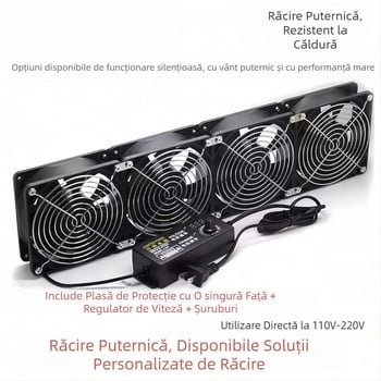 Ventilator de evacuare silențios 220V cu reglaj de viteză pentru răcirea carcasei și a plăcii grafice