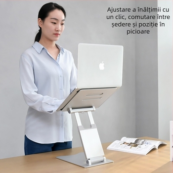 Suport pentru notebook din aliaj de aluminiu – ridicare, pliere, bază de răcire, compatibil cu model universal, greutate 1,93 kg
