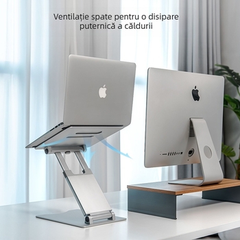 Suport pentru notebook din aliaj de aluminiu – ridicare, pliere, bază de răcire, compatibil cu model universal, greutate 1,93 kg